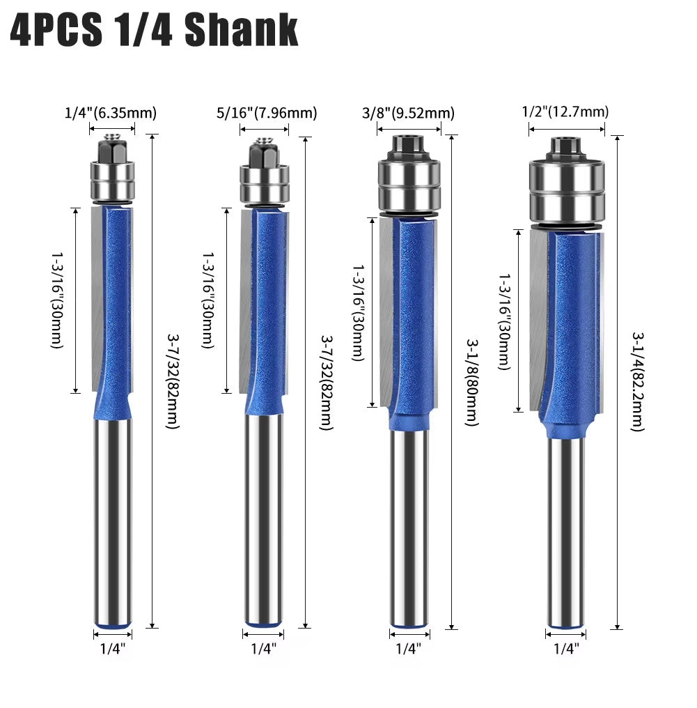 Woodworking Biaxial Trimming Tool - Double Bearing - Carbide